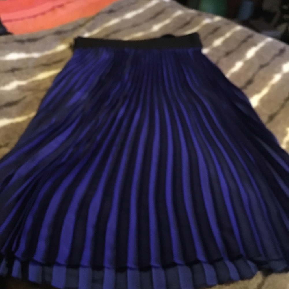 Cobolt pleated long skirt